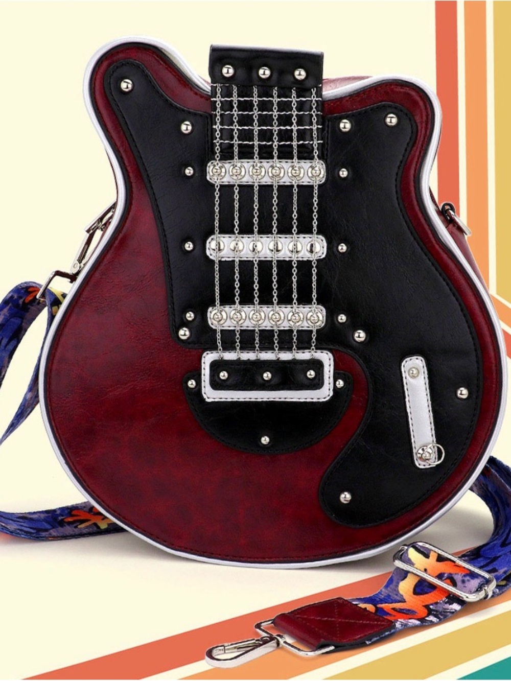 Yellow & Black Guitar-Shaped HandBag